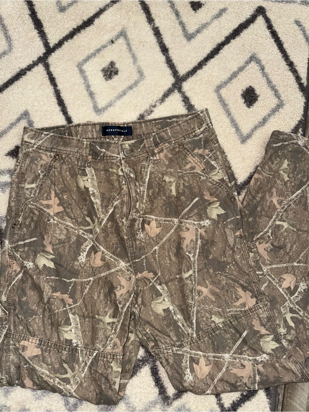 Aeropostale Carpenter Camo Pants - Brown & Green